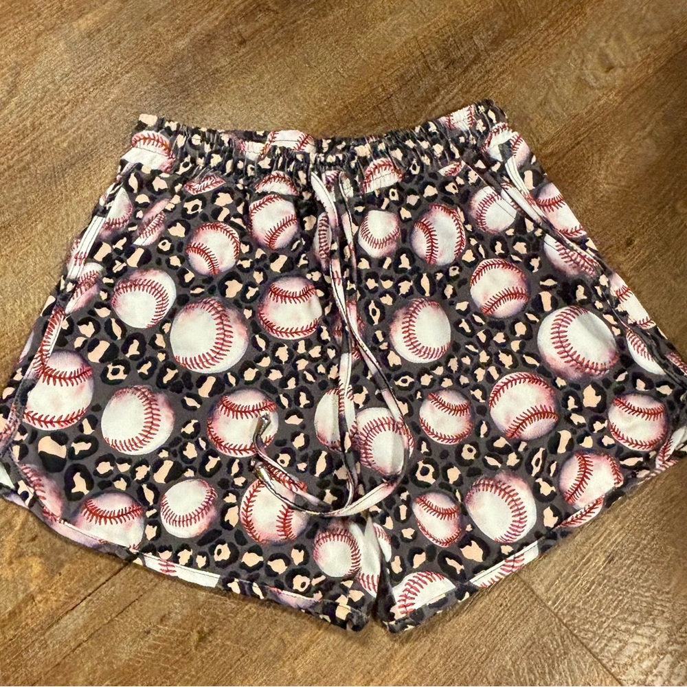 Shirley and Stone Leopard Baseball Shorts